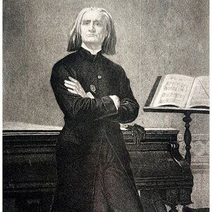 Franz Liszt Composer Portrait Photo Gravure Victorian 1894 Art Layraud DWS11